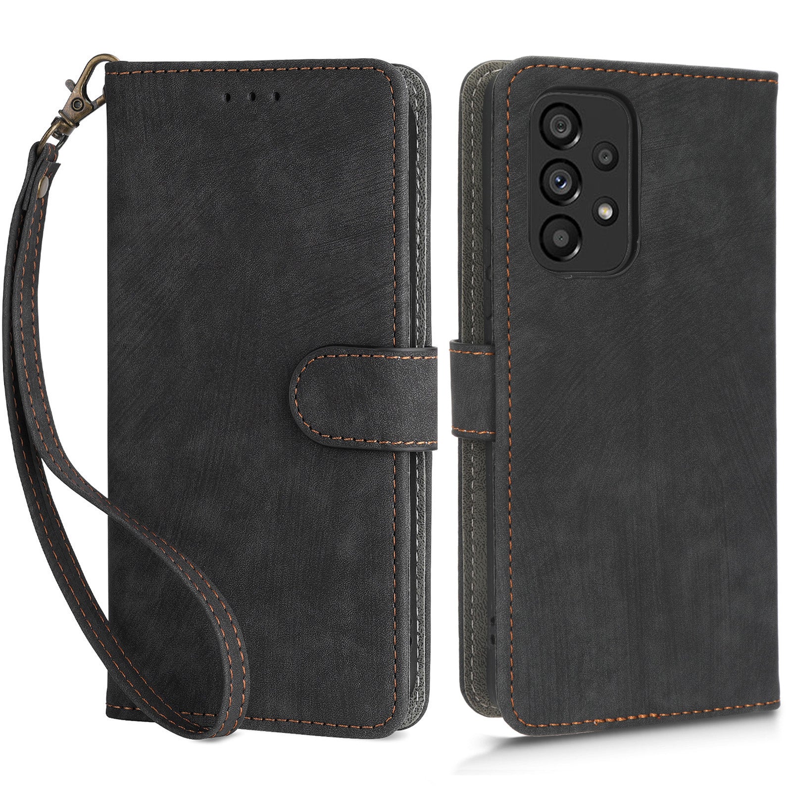 For Samsung Galaxy A73 5G RFID Blocking Leather Anti-drop Phone Case Flip Stand Wallet Cover with Hand Strap For Samsung Galaxy A73 5G RFID Blocking Leather Anti-drop Phone Case Flip Stand Wallet Cover with Hand Strap